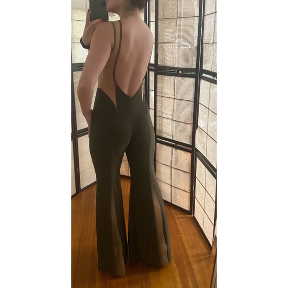 Jovani Jumpsuit Olive Color - Picture 4 of 7